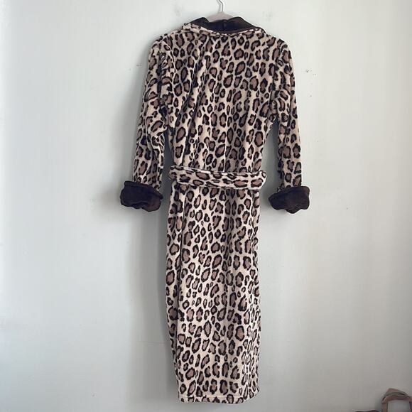 Natori super soft plush leopard print bath robe sz S - Picture 8 of 8
